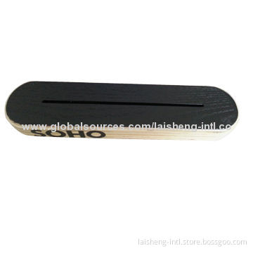 Wooden coutertop advertising sign holder